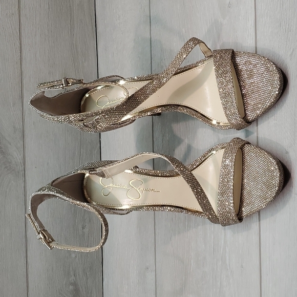 NEW Jessica Simpson Rayli2 Glitter Heels Sandals shoes sz 10M - Picture 3 of 12